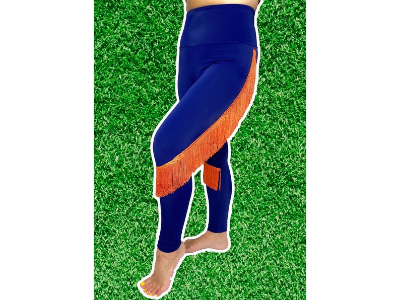 Denver Broncos Leggings-Fringe LeggingsYoga Leggings-Broncos Leggings-Drag Queen Costume image 1