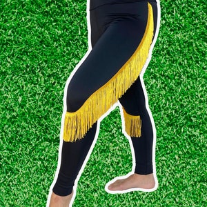 Pittsburgh Steelers Leggings-Steelers Fringe Leggings-Steelers Football Leggings-Yoga Leggings-Fringe Leggings-Drag Queen Costume image 7