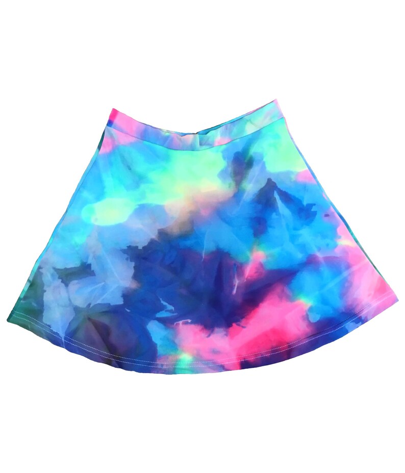 Rainbow Tie Dye Kids Skater Skirt Childrens Rainbow Skirt Etsy