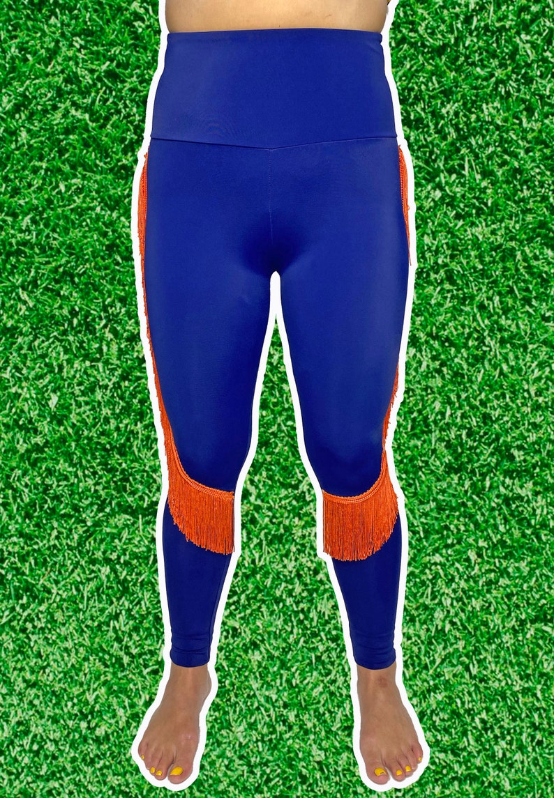 Denver Broncos Leggings-Fringe LeggingsYoga Leggings-Broncos Leggings-Drag Queen Costume image 3