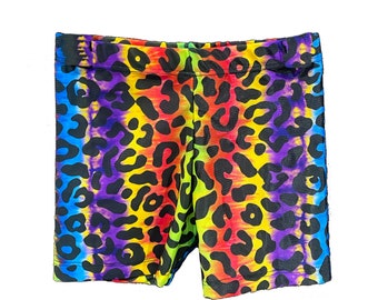 SALE DISCOUNTED Rainbow Leopard Kids Shorts, Leopard Childrens Shorts, Rainbow Leopard, Toddler Shorts, Cosplay, Kids Summer Clothing