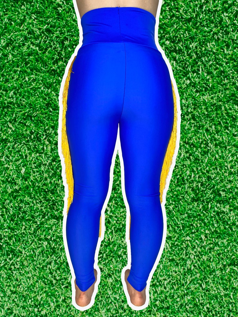 LA Rams Leggings Rams Fringe Leggings-Rams Football Leggings-Yoga Leggings-Fringe Leggings-Drag Queen Costume image 4