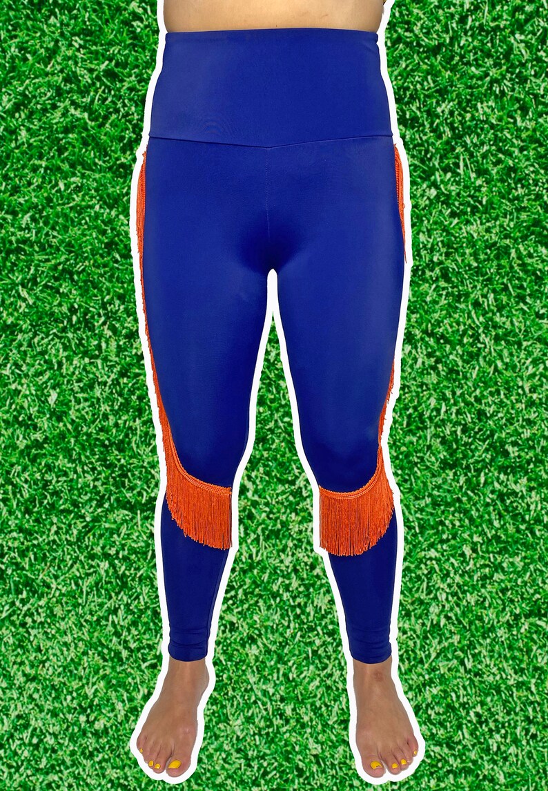 Denver Broncos Leggings-Fringe LeggingsYoga Leggings-Broncos Leggings-Drag Queen Costume image 6