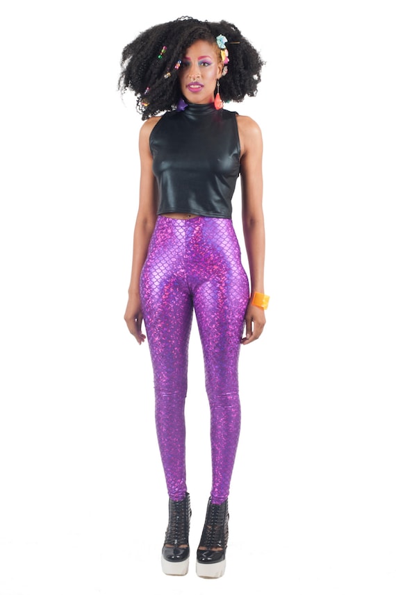 Purple Mermaid Leggings plus Size Mermaid Leggings mermaid Yoga Leggings rave Leggings halloween Costume mermaid Costume unisex Leggings Etsy Canada