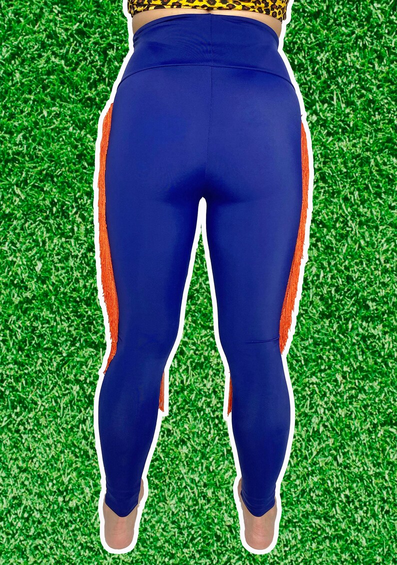 Denver Broncos Leggings-Fringe LeggingsYoga Leggings-Broncos Leggings-Drag Queen Costume image 7