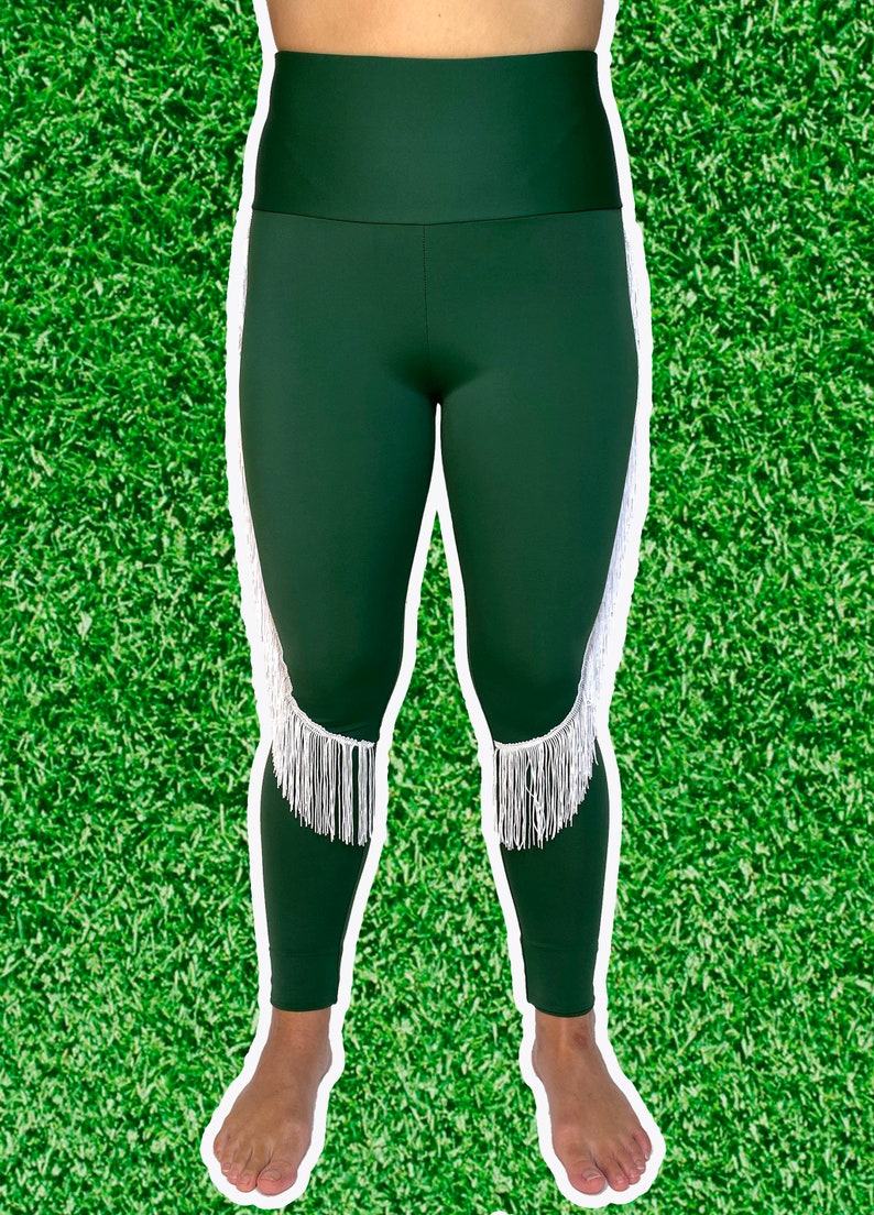 New York Jets Leggings Jets Fringe Leggings-Jets Football Leggings-Yoga Leggings-Fringe Leggings-Drag Queen Costume image 2