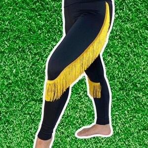 Pittsburgh Steelers Leggings-Steelers Fringe Leggings-Steelers Football Leggings-Yoga Leggings-Fringe Leggings-Drag Queen Costume image 4