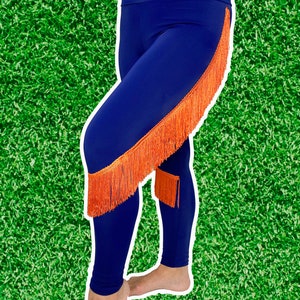 Denver Broncos Leggings-Fringe LeggingsYoga Leggings-Broncos Leggings-Drag Queen Costume image 2