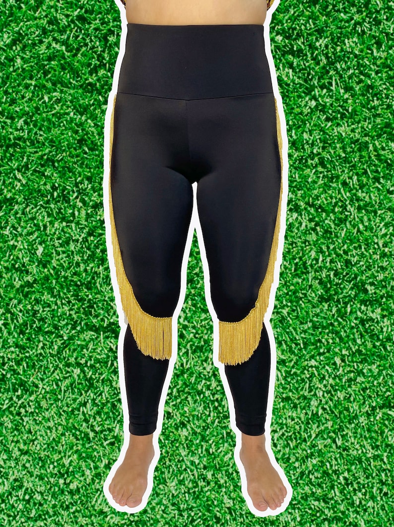 New Orleans Saints Leggings-Saints Fringe Leggings-Saints Football Leggings-Yoga Leggings-Fringe Leggings-Drag Queen Costume image 1