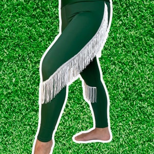 New York Jets Leggings Jets Fringe Leggings-Jets Football Leggings-Yoga Leggings-Fringe Leggings-Drag Queen Costume image 4