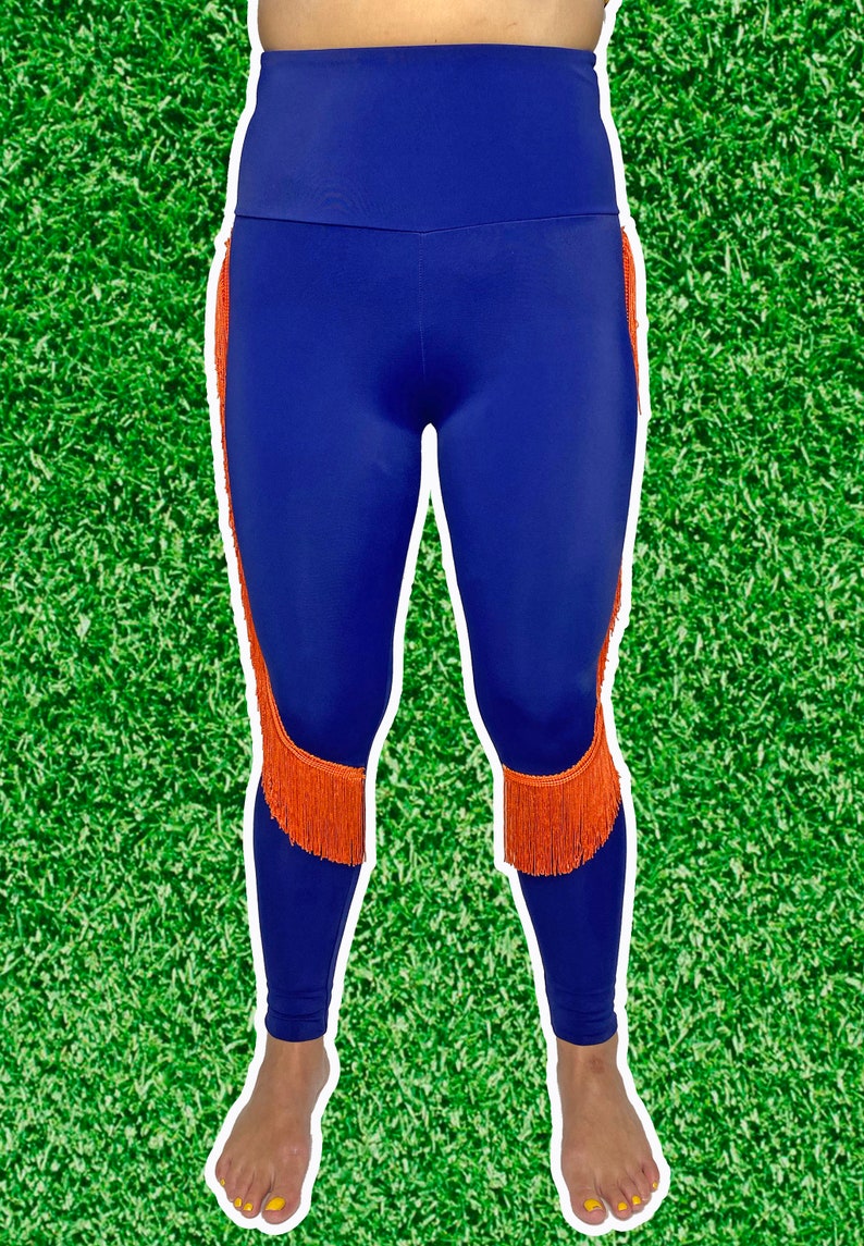 Denver Broncos Leggings-Fringe LeggingsYoga Leggings-Broncos Leggings-Drag Queen Costume image 9