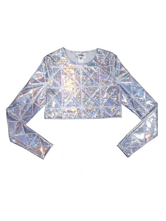 white sparkly crop top
