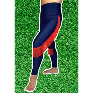 Houston Texans Leggings Texans Fringe Leggings-Texans Football Leggings-Yoga Leggings-Fringe Leggings-Drag Queen Costume image 1