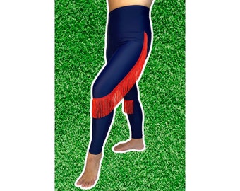 Houston Texans Leggings- Texans Fringe Leggings-Texans Football Leggings-Yoga Leggings-Fringe Leggings-Drag Queen Costume