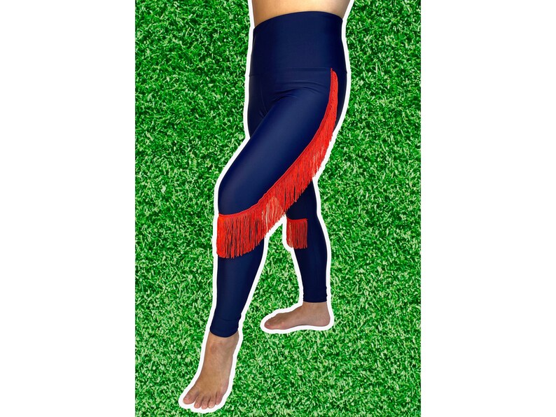 Houston Texans Leggings Texans Fringe Leggings-Texans Football Leggings-Yoga Leggings-Fringe Leggings-Drag Queen Costume image 1