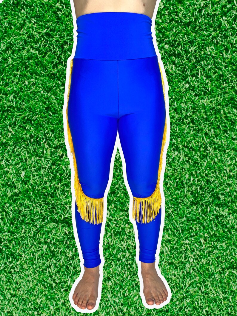 LA Rams Leggings Rams Fringe Leggings-Rams Football Leggings-Yoga Leggings-Fringe Leggings-Drag Queen Costume image 2
