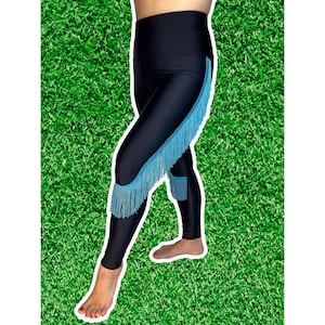 Jacksonville Jaguars Leggings-Jaguars Fringe Leggings-Jacksonville Football Leggings-Yoga Leggings-Fringe Leggings-Drag Queen Costume image 1