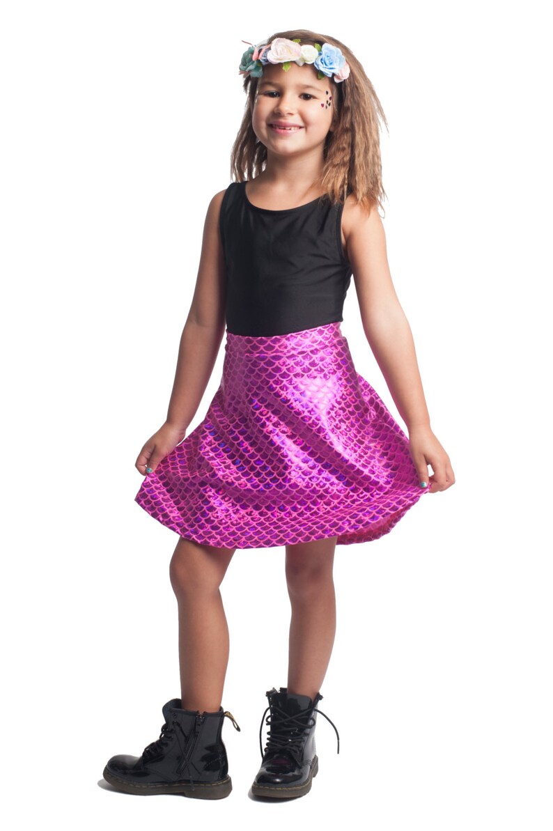 Pink Mermaid Kids Skater Skirt