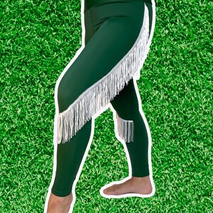 New York Jets Leggings Jets Fringe Leggings-Jets Football Leggings-Yoga Leggings-Fringe Leggings-Drag Queen Costume image 10