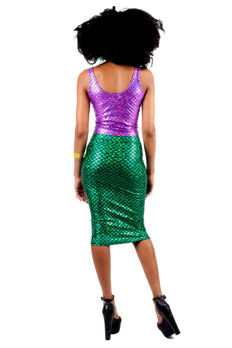 Purple Mermaid Tank Top Mermaid Crop Top Fish Scale Top | Etsy