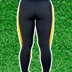 Pittsburgh Steelers Leggings-Steelers Fringe Leggings-Steelers Football Leggings-Yoga Leggings-Fringe Leggings-Drag Queen Costume image 3