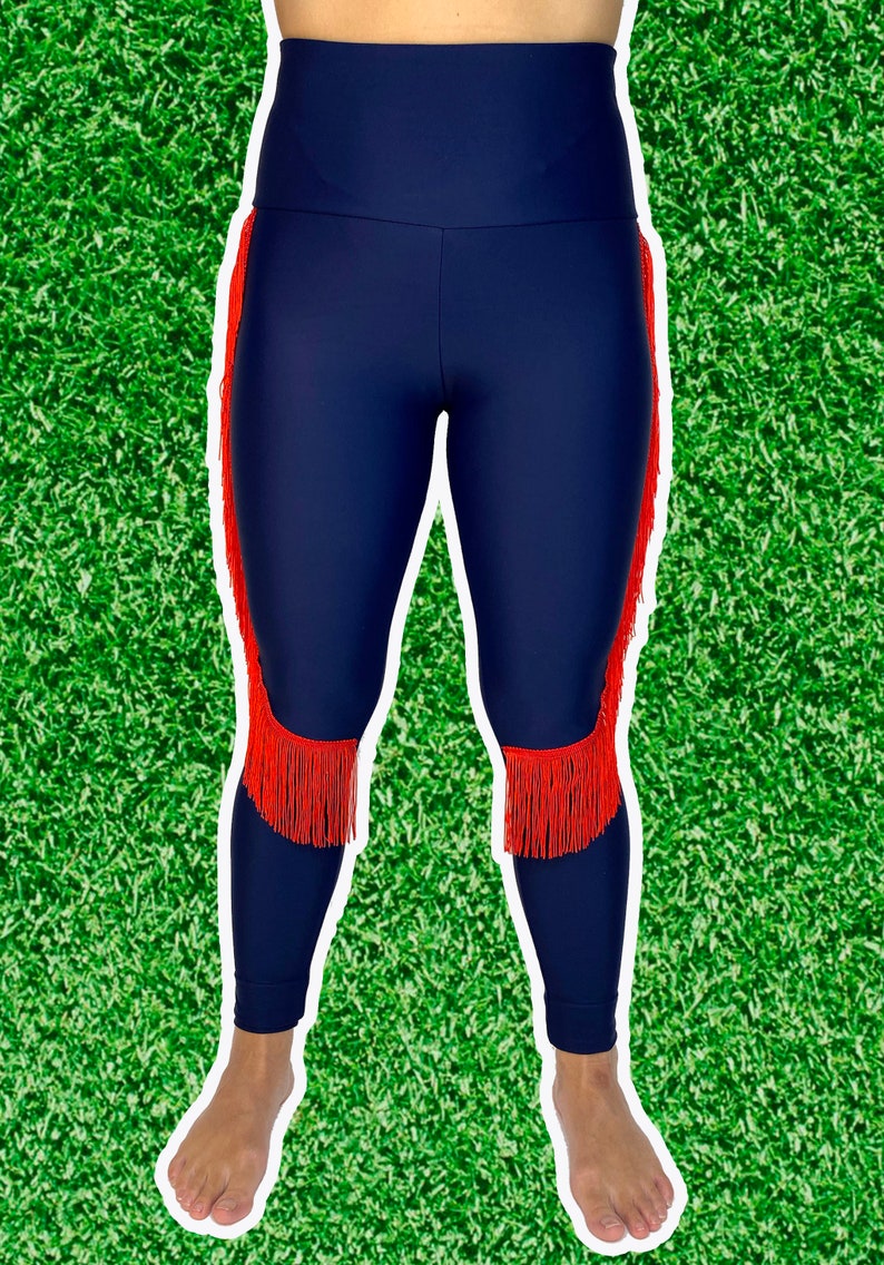 Houston Texans Leggings Texans Fringe Leggings-Texans Football Leggings-Yoga Leggings-Fringe Leggings-Drag Queen Costume image 2