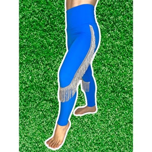 Detroit Lions- Lions Fringe Leggings-Lions Football Leggings-Yoga Leggings-Fringe Leggings-Drag Queen Costume