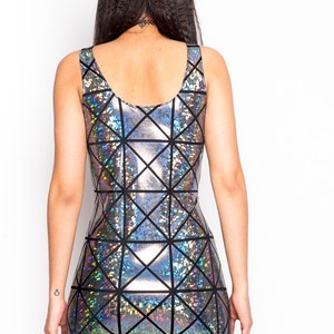 Custom Inked Tank Dress with Gathered Sleeves - Hologram main image 1