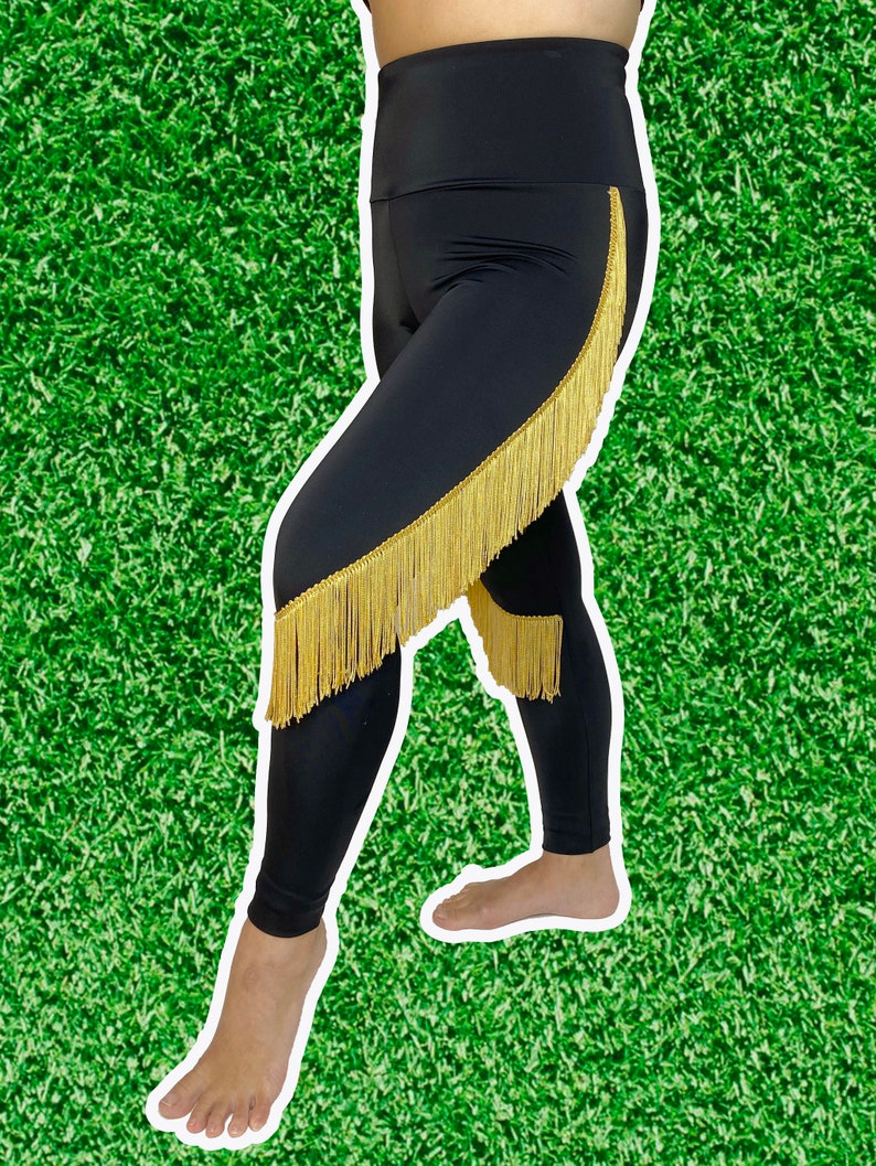 New Orleans Saints Leggings-Saints Fringe Leggings-Saints Football Leggings-Yoga Leggings-Fringe Leggings-Drag Queen Costume image 2