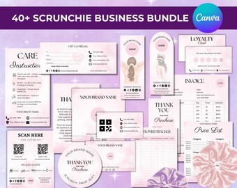 Scrunchie Business Kit Canva Templates: Editable Small Business Bundle (Digital Download)