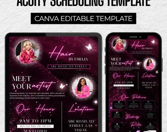 Acuity Scheduling Template: Hair Salon Website Design, Canva bearbeitbar