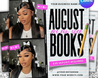 August Booking Flyer: Back to School Beauty Appointments (Canva Template Digital Download