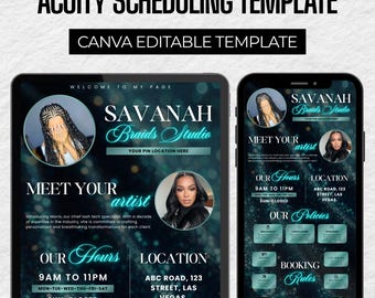 Hair Stylist Acuity Scheduling Template: Canva bearbeitbare Banner & Symbole (digitaler Download)