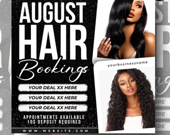 August Booking Flyer, Back to School Appointments, Editable Canva Template (Digital Download)