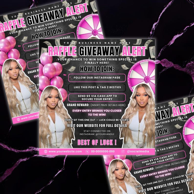 Beauty Raffle Editable Raffle Flyer Template | Beauty Salon Promotion, Canva Design ...