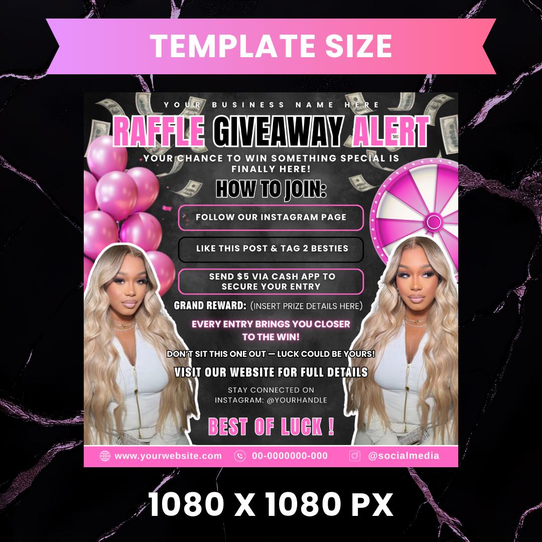 Beauty Raffle Editable Raffle Flyer Template | Beauty Salon Promotion, Canva Design ...