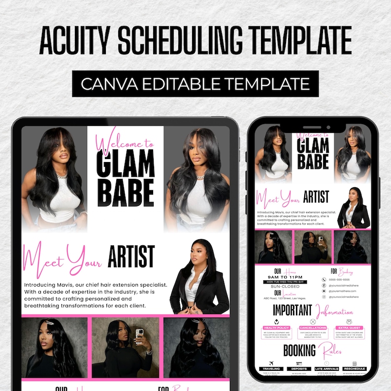 Acuity Scheduling Template: Beauty Business Booking Form (canva ...