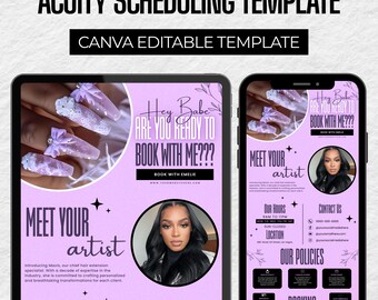 Acuity Scheduling Vorlage: Nail Tech Branding, bearbeitbares Canva Design