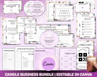 Candle Business Branding Kit: Editable Canva Templates (Digital Download