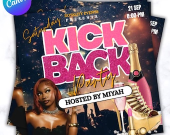 Editable Kickback Party Flyer: DIY Canva Template