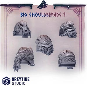 Primal Hounds Big Shoulder Pads 1 | RPG Tabletop Miniature Wargaming Grim-Dark Sci-Fi