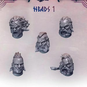 Primal Hounds Heads Set 1 | Tabletop Miniature Wargaming Grim-Dark Sci-Fi Proxy