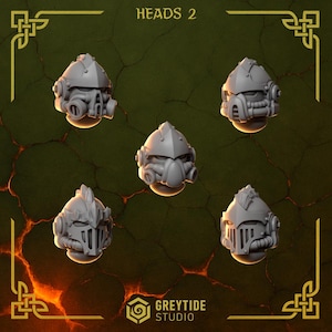 Anvil Wardens Heads Pack 2 | Tabletop Miniature Wargaming Grim-Dark Sci-Fi