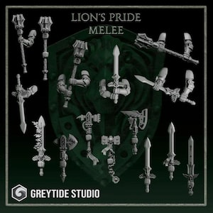 Lions Pride Melee Weapons Upgrade. GreyTide Studio | Tabletop Miniature Wargaming Grim-Dark Sci-Fi  Proxy