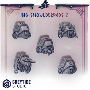 Primal Hounds Big Shoulder Pads 2 | RPG Tabletop Miniature Wargaming Grim-Dark Sci-Fi