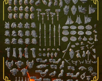 Anvil Wardens Pack | RPG Tabletop Miniature Wargaming Grim-Dark Sci-Fi  OPR Proxy for Volcanic Lizards