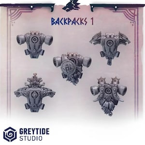 Primal Hounds Backpacks Set 1 | Tabletop Miniature Wargaming Grim-Dark Sci-Fi
