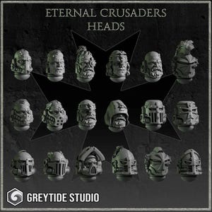 Eternal Crusaders Helms GreyTide Studio | Tabletop Miniature Wargaming Grim-Dark Sci-Fi  Proxy