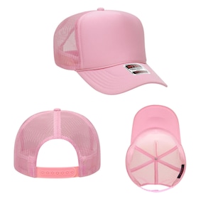 Otto Blank SnapBack 5 Panel High Crown Mesh Back Trucker Hat