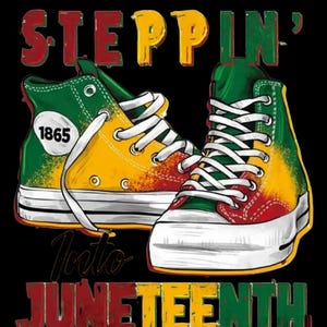 1865 Steppin into Juneteenth , Black history, Dtf iron on transfer for t-shirt sweater jackets